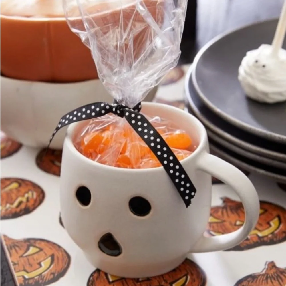 Pottery Barn Ghost Boo Mug Cup Modern Matte Stoneware Minimalist Gus Coffee Set